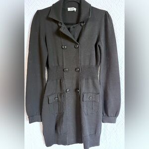 Vintage Moschino Cheap & Chic Black Double Breasted Sweater Jacket in Black SZ6